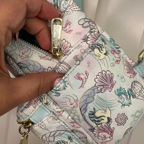 Loungefly Disney The Little Mermaid Watercolor Under the Sea Micro Mini Backpack - Picture 14 of 15